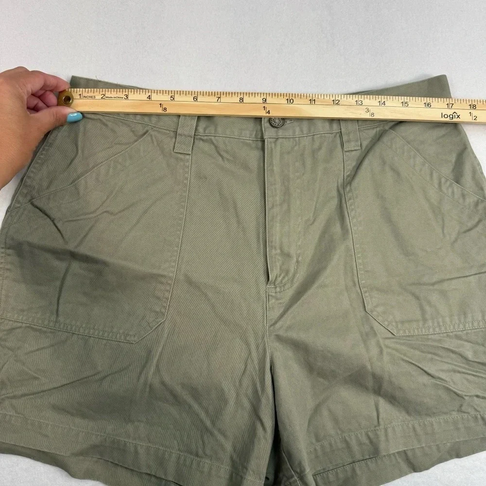 Bill Blass Chino Shorts Womens Size 14 Taupe Green High Rise - Picture 5 of 8
